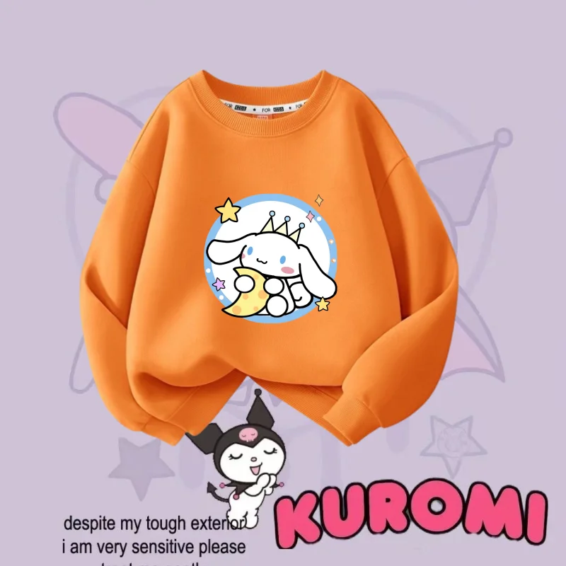 

Autumn Baby Girls Clothes Kid Sanrio Cinnamoroll Printed Long Sleeve Sweatshirt Children Cartoon O-Neck Soft Cotton Pullover Top