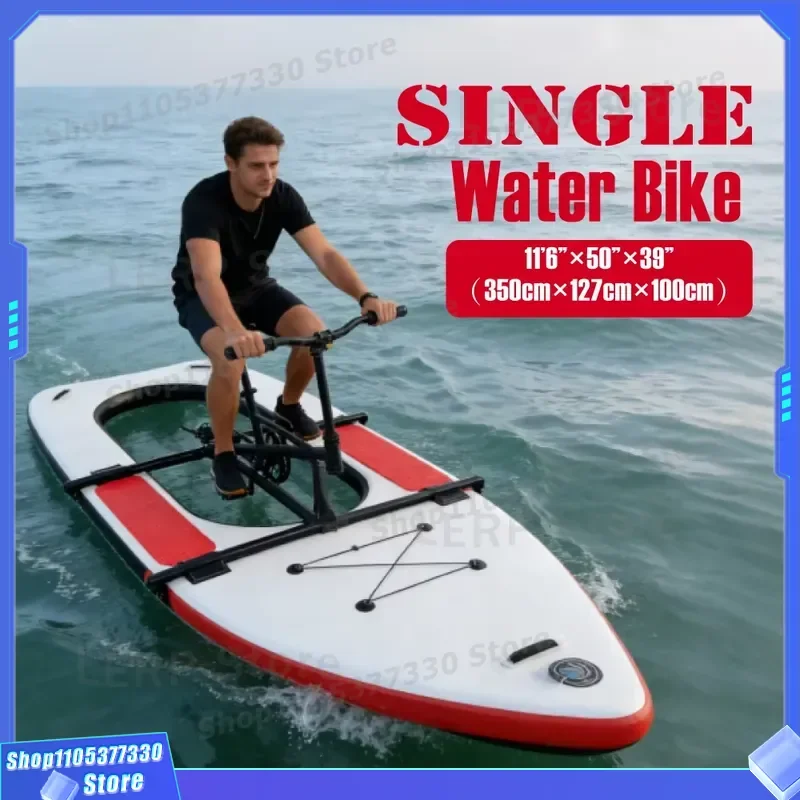 Portable Inflatable Water Bike 2 in 1 Integrated Paddle Board Compact One piece Frame Light Design for Lake Swimming Fun