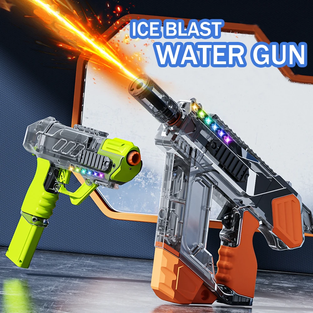 

New Simulated Flame Electric Water Gun Toys Summer Children Outdoor Beach Pool Fight Game Automatic Sensor Lights Watergun Gift