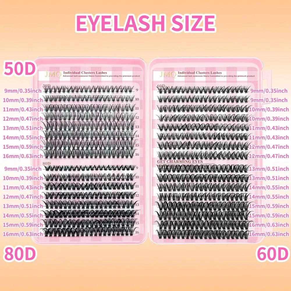 9-16mm Lange Künstliche Wimpern 3D Volumen Wispy Style 3D Faux Mink Lash Natürlicher Look Flauschige Cluster Augen-Make-up-Tools – Detail 14