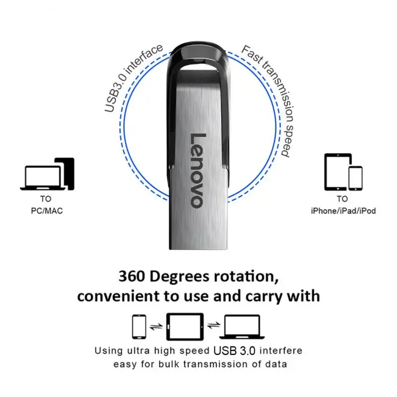 Lenovo 2TB USB 3.0 Flash Drive 1T Pen DriveB 256GB interfaccia USB Stick cellulare Computer Flash Drive USB Flash Memory Card