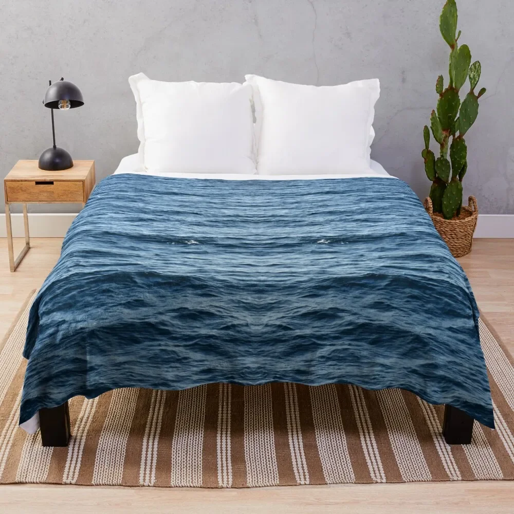 

Blue sea abstract Throw Blanket fluffy christmas decoration Flannels Winter beds Blankets