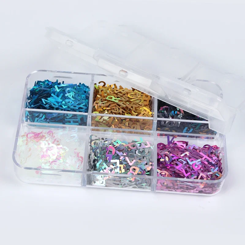 Alphabet Resin Sequins Holographic English Letter Glitter For Epoxy Resin Filling Accessories Silicone Mold Jewelry Making DIY