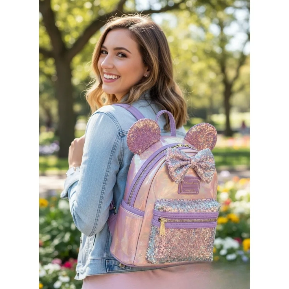 

Mickey Women Shoulder Backpack Minnie Lady Bags Casual Backpack Mini Backpack