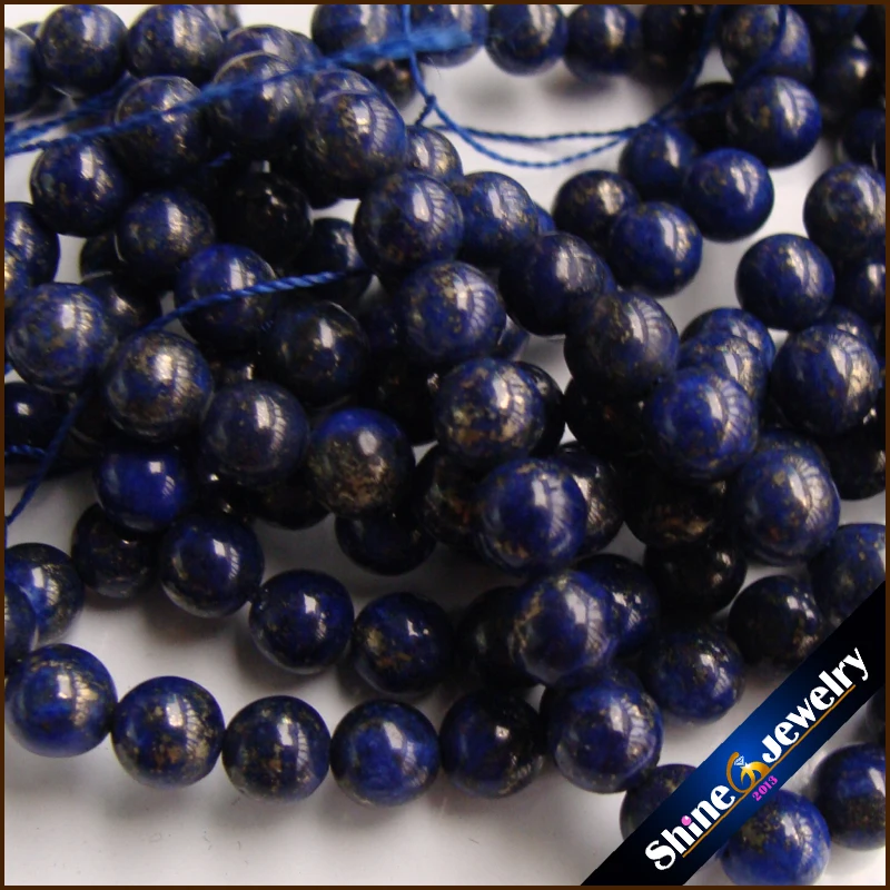 

Оптовая продажа 8 мм из круглого натурального камня Подлинная ляпис-лазурь бусины 15 "Бесплатная доставка