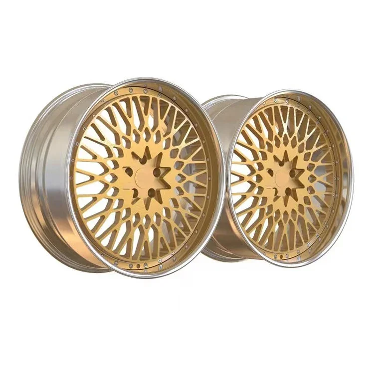 

Factory price 24 inch deep lip forged gold dually wheels 5x120