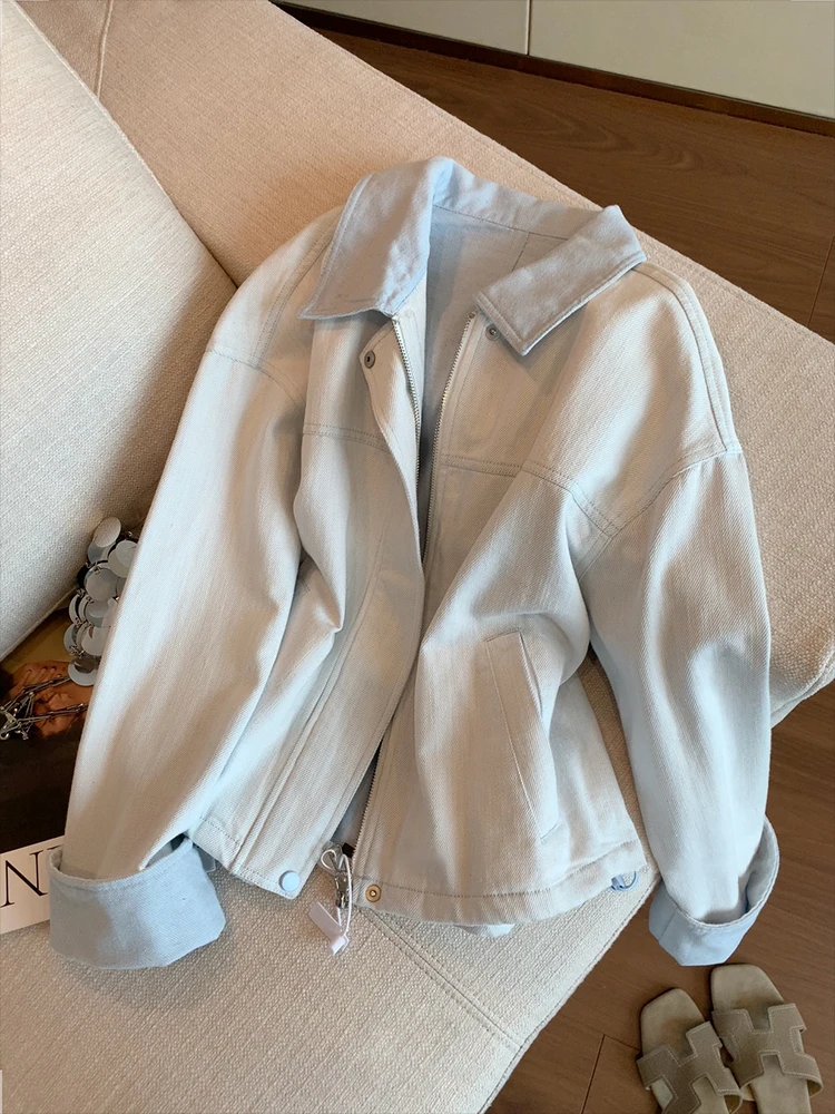 

Корейская куртка-бомбер унисекс на молнии с цветными вставками, свободного кроя, повседневная, весенне-осенняя верхняя одежда для мужчин и женщин