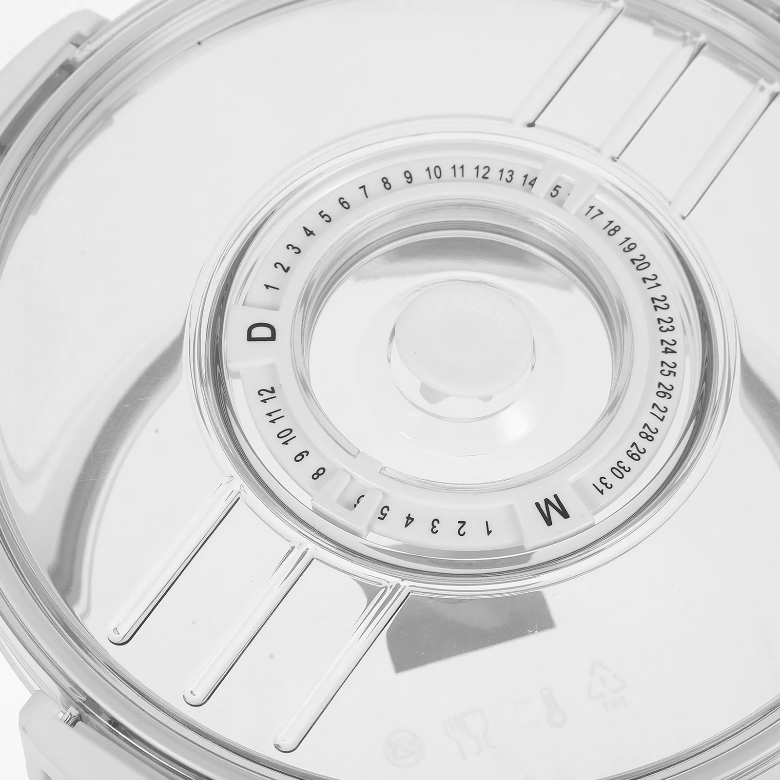 

Round Timing Fresh Keeping Box Transparent Refrigerator Food Storage Container 4-Sided Lock Crisper Produce Saver Fruit