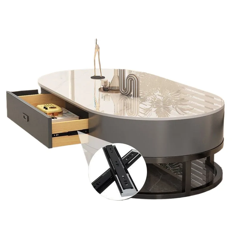 

Coffee table living room household light luxury oval table modern simple semi-circular Internet celebrity