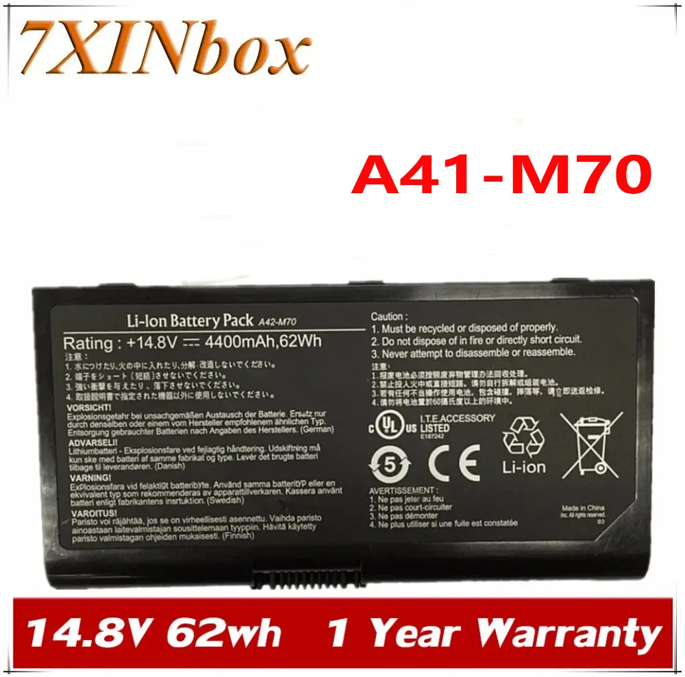 

7XINbox 14.8V 62wh A32-F70 A41-M70 A42-M70 Battery For ASUS G71 G72 N70 X71 X71Q Pro70 Pro72 Pro73 Pro75 Pro76 L0690LC L082036