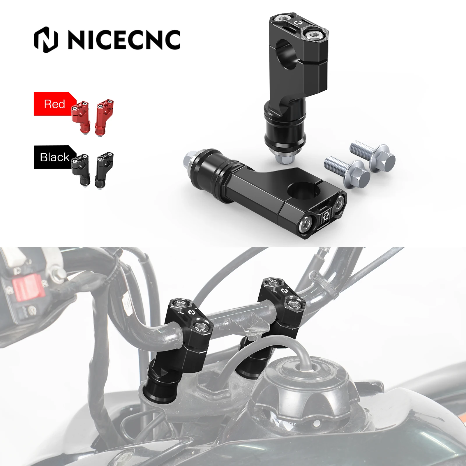 

NICECNC ATV Steering Stem Handlebar Clamp Mount for Honda ATC125M 200S 250ES TRX200SX 125 250X 450R 450ER Replace 53130-HA0-680