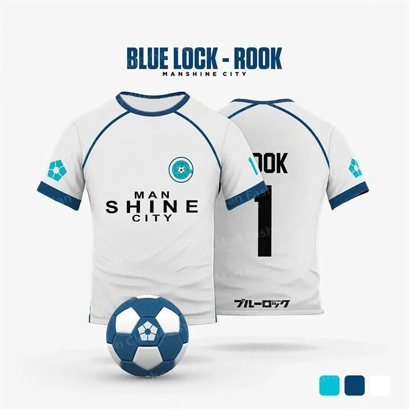 

Blue Lock Manshine City White Cartoon Anime Cosplay Men Jersey Summer Short Sleeve Children Tee Tops 2024 Fashion Women T-shirts