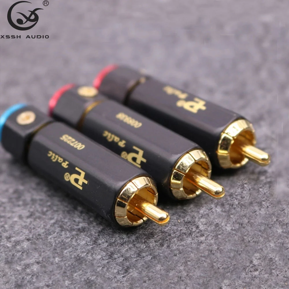 8 stücke RCA Jack YIVO DIY HiFi Nicht-schweißen Rhodium Gold Überzogene Messing 62% Kupfer Männlichen RCA Audio Stecker stecker für 4 ~ 9mm Kabel – Detail 2