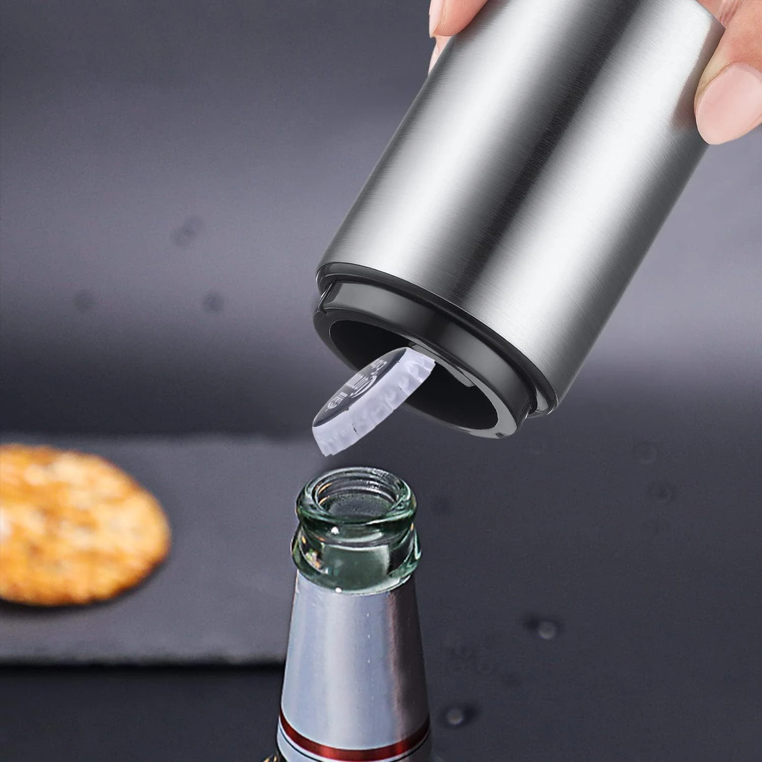 Beer Bottle Opener Creative Stainless Steel Bottle Opener Pressing Automatic  Opener Portability  Picnic Camp Beer Tool