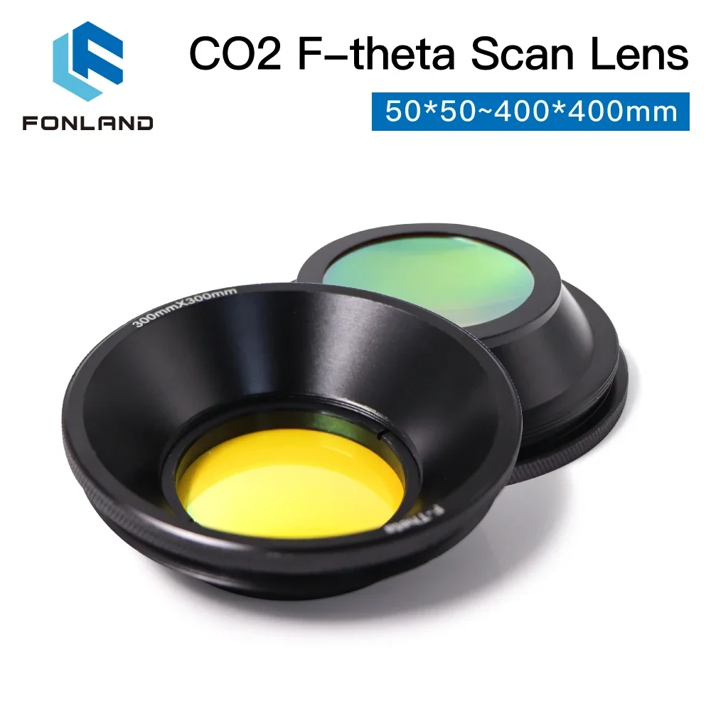 Fonland CO2 F-theta Scan Lens Field Lens 10.6um 10600nm 50x50-600x600 FL75-650mm for YAG Optical CO2 Laser Marking Machine Parts