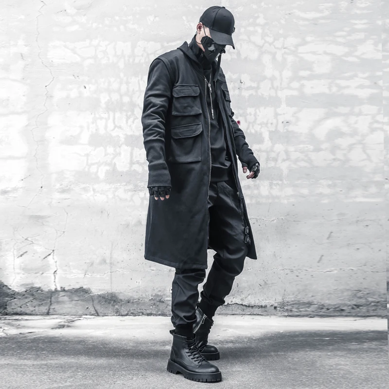 PFNW Men\'s Darkwear Functional Heavy Industry Cloak Multiple Pockets Tactical Jacket Spring And Autumn New Fit Handsome 12Z5342