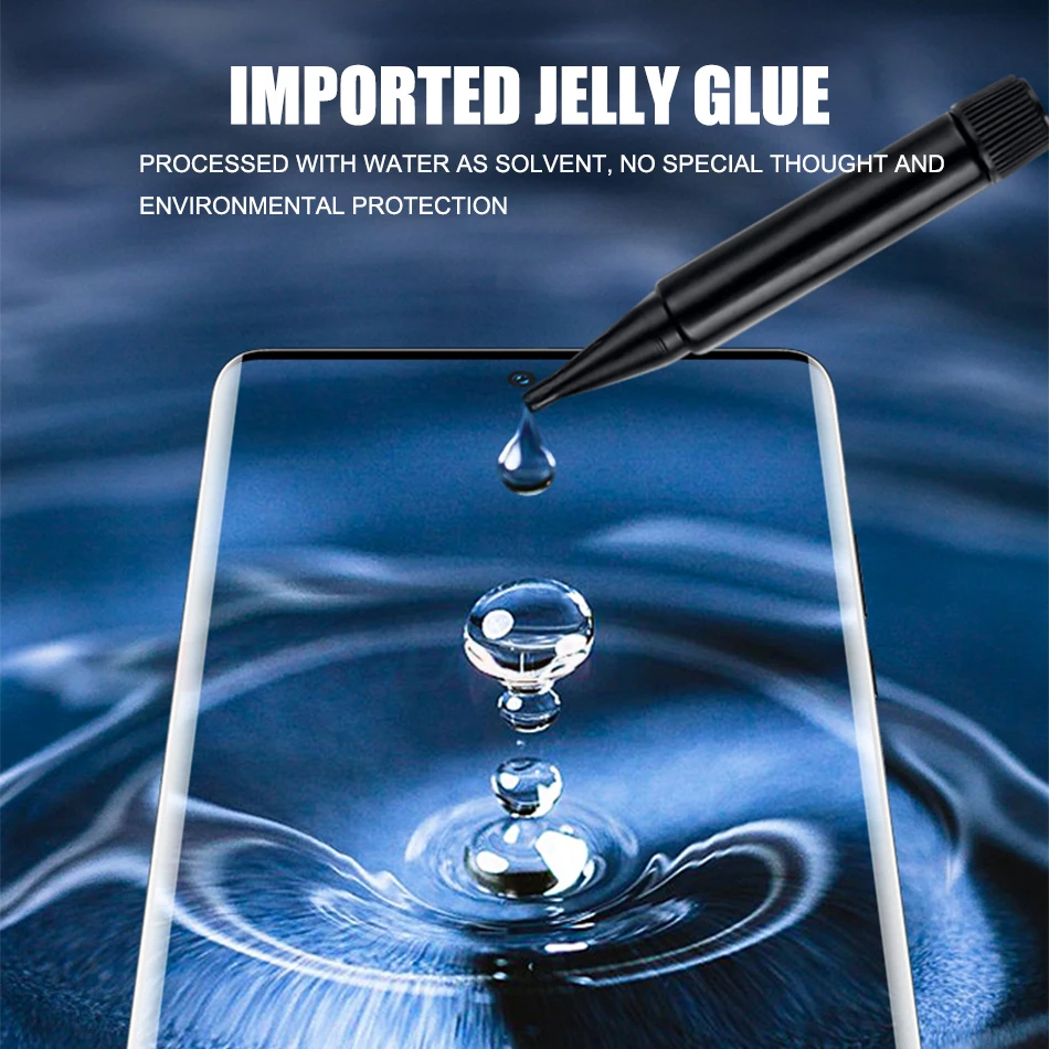 Full UV Glue Curved Tempered Glass For Samsung Galaxy S8 S9 S10 Plus S20 S21 S22 S23 Ultra Note 8 9 10 20 Screen Protector Film
