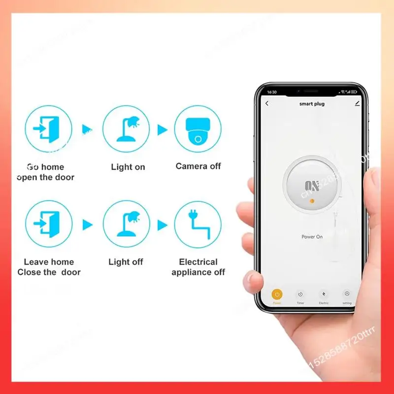 ABNR 20A Smart Socket Tuya Wifi Smart Plug Power AC100-240V Outlet Alexa Home Voice Timing Socket Tuya Smart Life EU PLUG