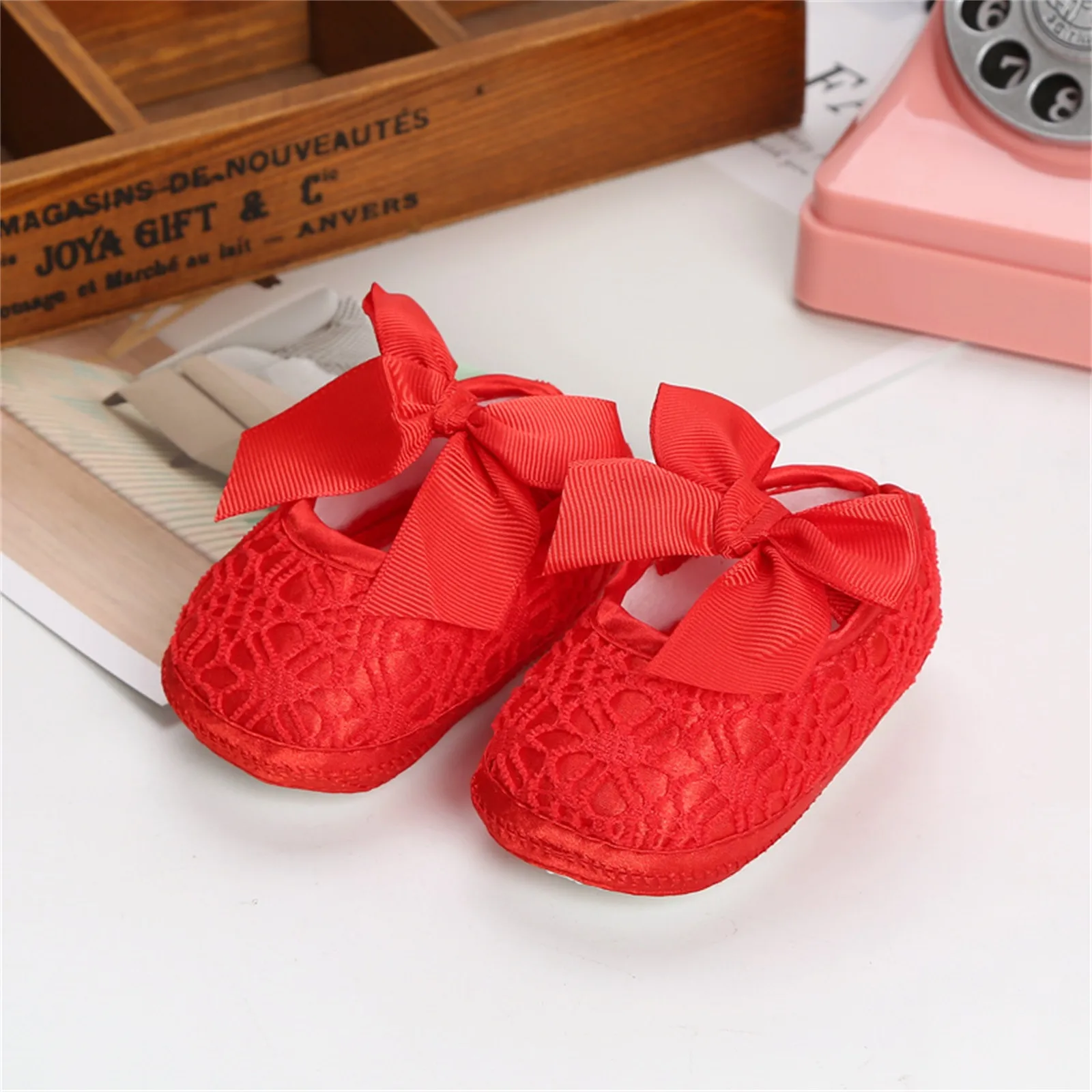 

Newborn Infant Baby Girl Summer Shoes Solid Sweet Bowknot Soft Sole Crib Prewalker Toddler Anti-Slip Floral First Walkers Shoes