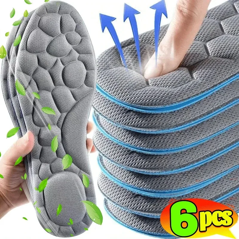 Unisex 5D นวด Insoles Super Soft กีฬารองเท้าสําหรับฟุตตะกร้ารองเท้า Arch Support Orthopedic Inserts