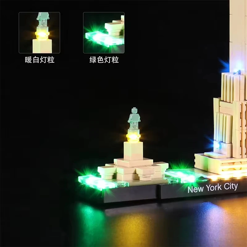 Kit d'éclairage LED pour LEGO New York City, bricolage, lumière LED uniquement, modèle sans blocs, 21028