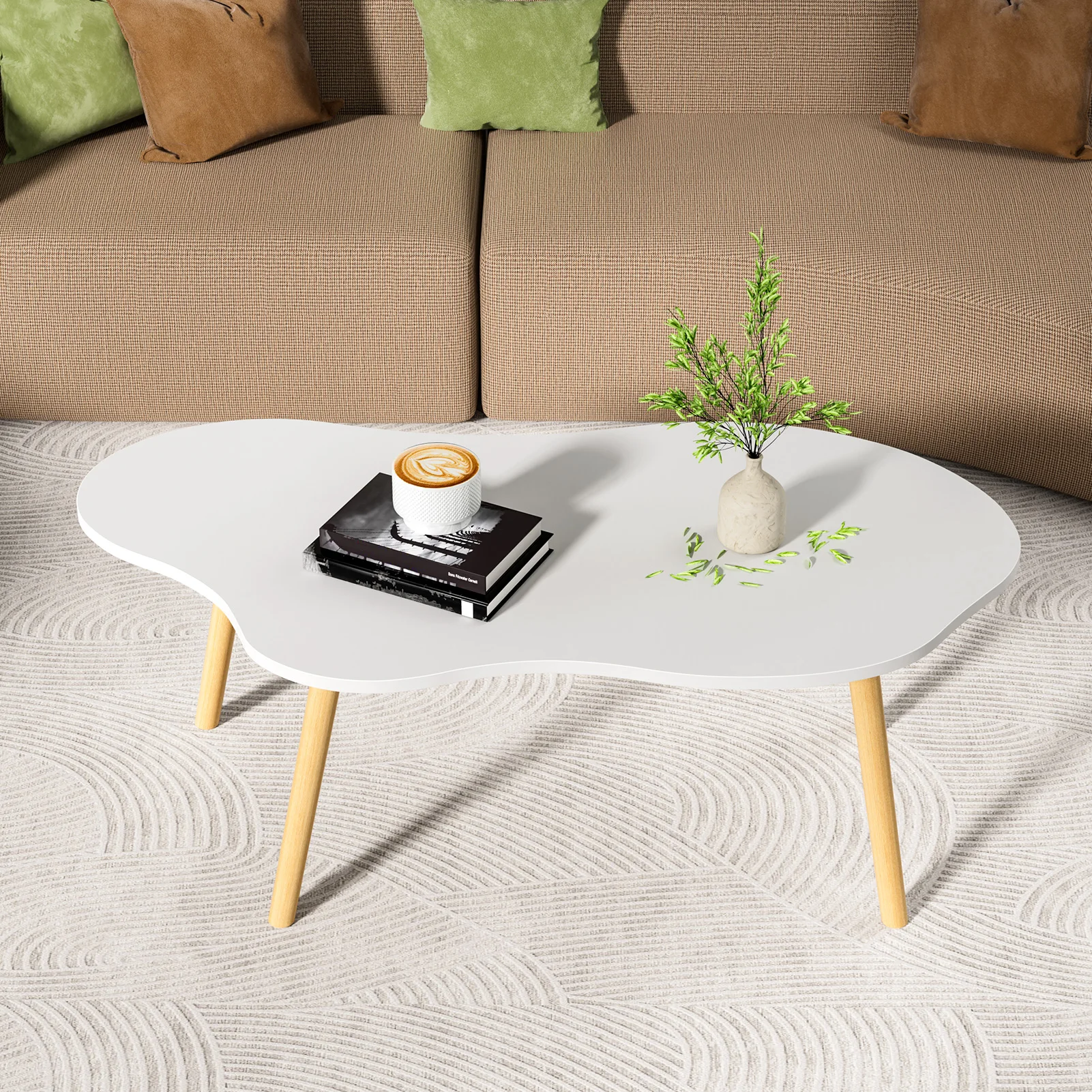 

Cloud Shape Tea Table House Wind Nordic Home Living Room Small Apartment Cream Simple Modern Tea Coffee Table Display Furniture