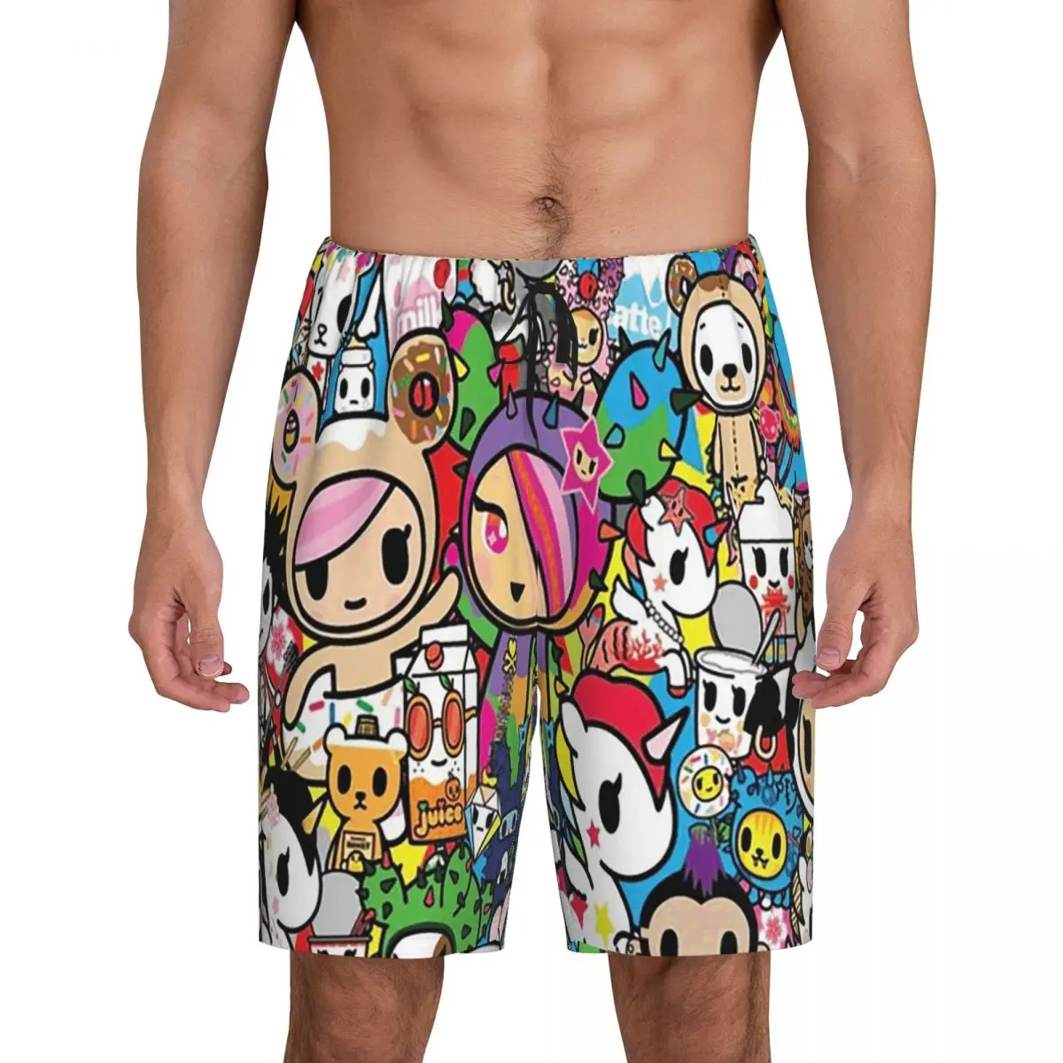

Мужские короткие пижамные шорты Custom Tokidoki Kawaii Donutella Sandy Unicorno для сна и отдыха