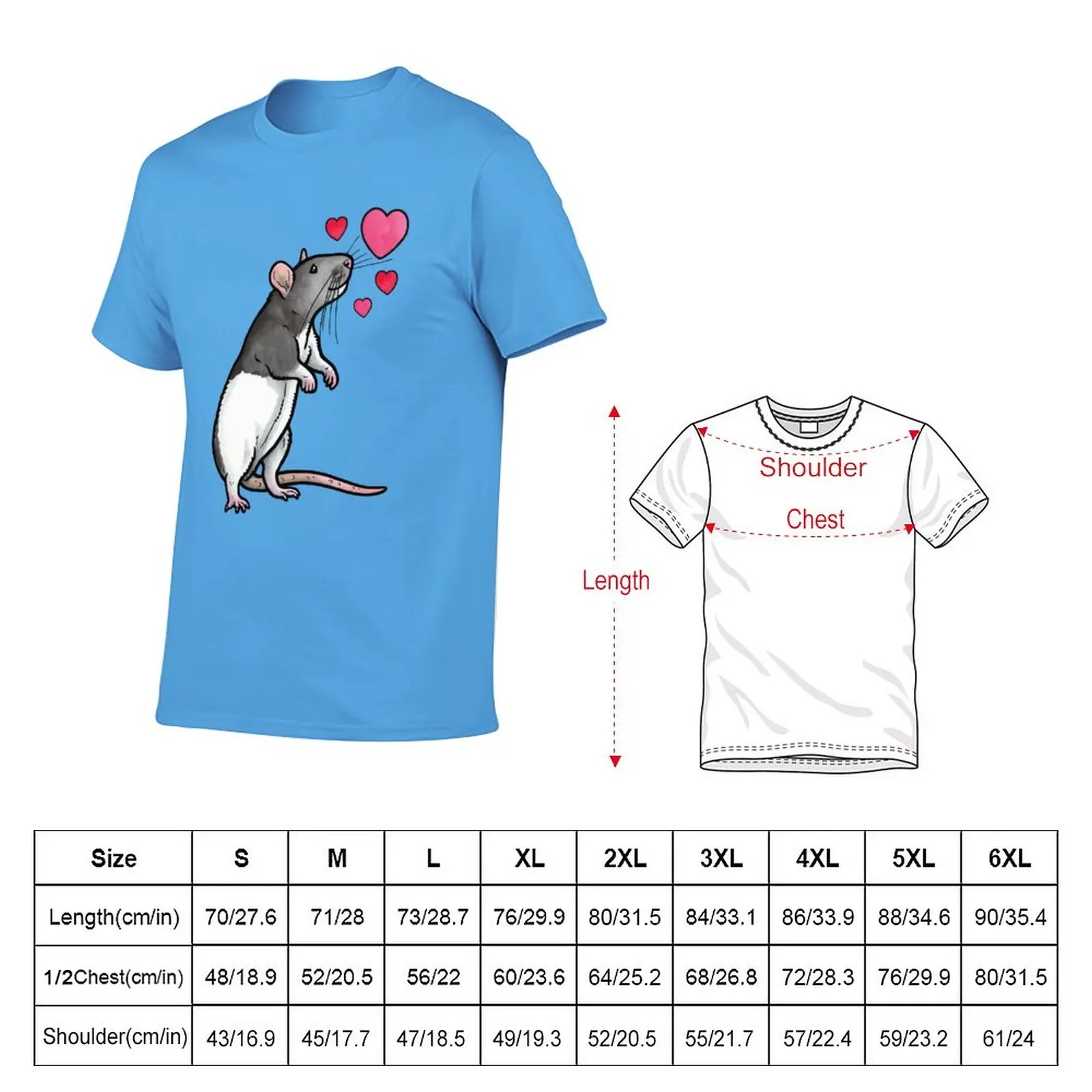 Hooded rat love (topear) T-Shirt oversized t shirt Oversized t-shirt T-shirt men