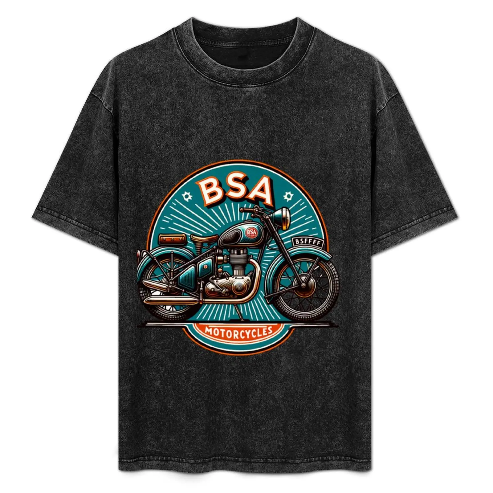 

bsa motorcycles T-Shirt Vintage Print Crew Neck Tee