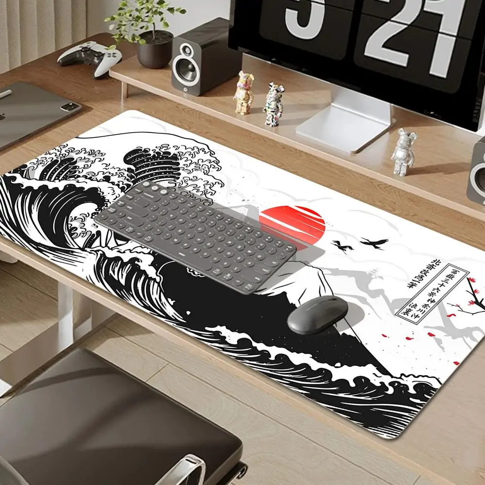 Computer Art Mouse Pad Japan The Great Wave of Kanagawa Large Gaming Mousepad Gamer XL Rubber Otaku Keyboard Pad Laptop Desk Mat