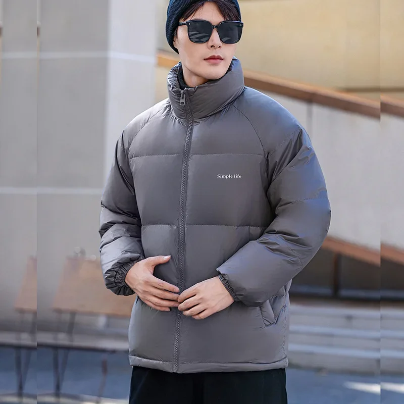 New Arrival Men's Down Jacket Winter Thick Short 90% White Duck Coat for Men Stand Collar Warm Casual Puffer Jacket JK-009