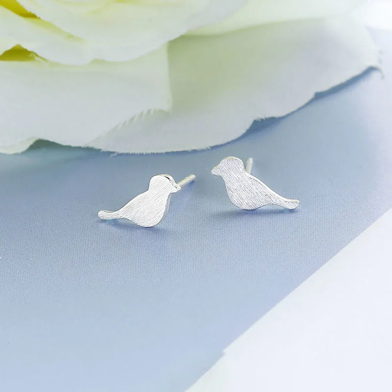 

925 Sterling Silver Birds ​​​​Stud Earrings For Woman Piercing Wedding Luxury Elegant Jewelry Wholesale Accessories Jewellery