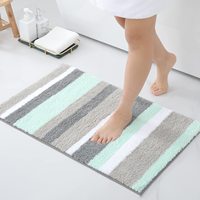 Olanly Non-slip Bathroom Rugs Soft High-Pile Microfibre Bath Mats Absorbent Furry Washable Shower Floor Mats For Home Decoration