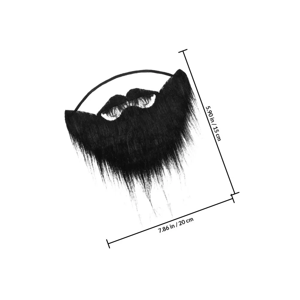 2Pcs Humorous Realistic Fake Beard and Mustache Set Soft Comfortable No Adhesive Needed for Costume Parties Halloween Events