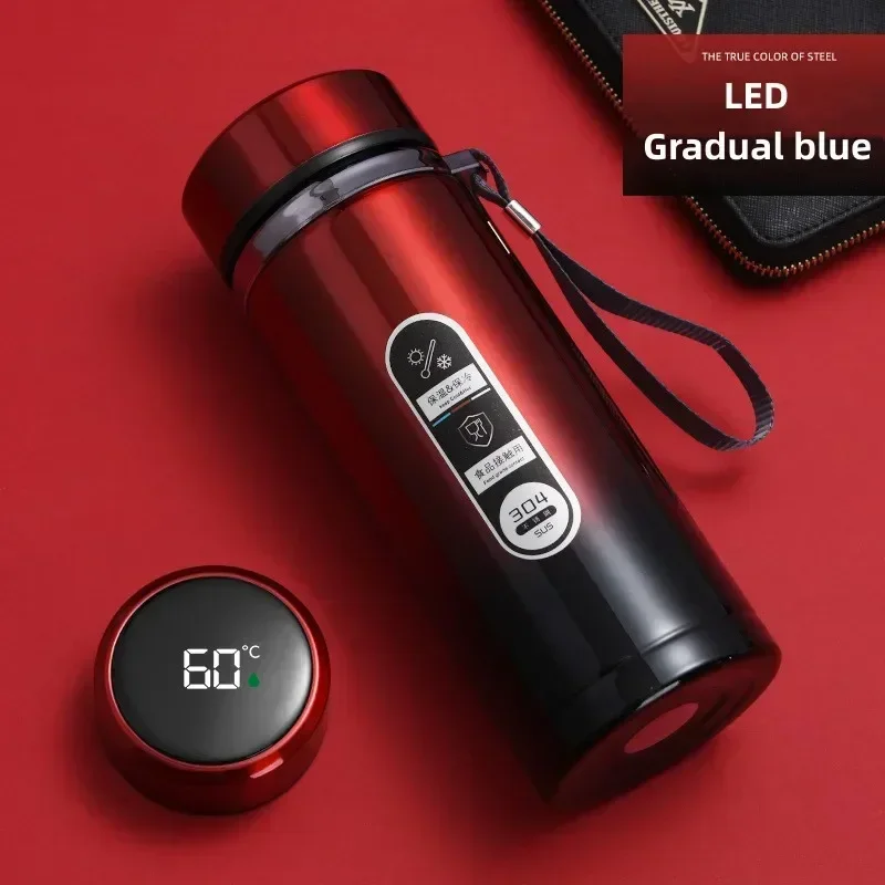 500ML-1Liter ترمس من الفولاذ المقاوم للصدأ زجاجة مع LED عرض درجة الحرارة Sus304 زجاجة ماء الشاي ترموس تفريغ أكواب محمولة