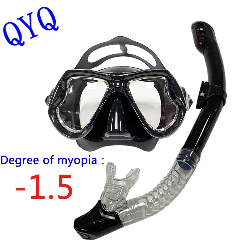 QYQ Snorkeling Mask Optical Myopia Diving Glasses Adult Universal Power Lens Diving Mask