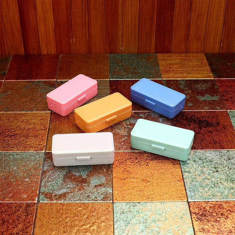 /GJ/Piece Simulated Scene Pencil Box Model Miniature Dollhouse Double-layer Pencil Case Pretend Toys Mini Stationery Box 1
