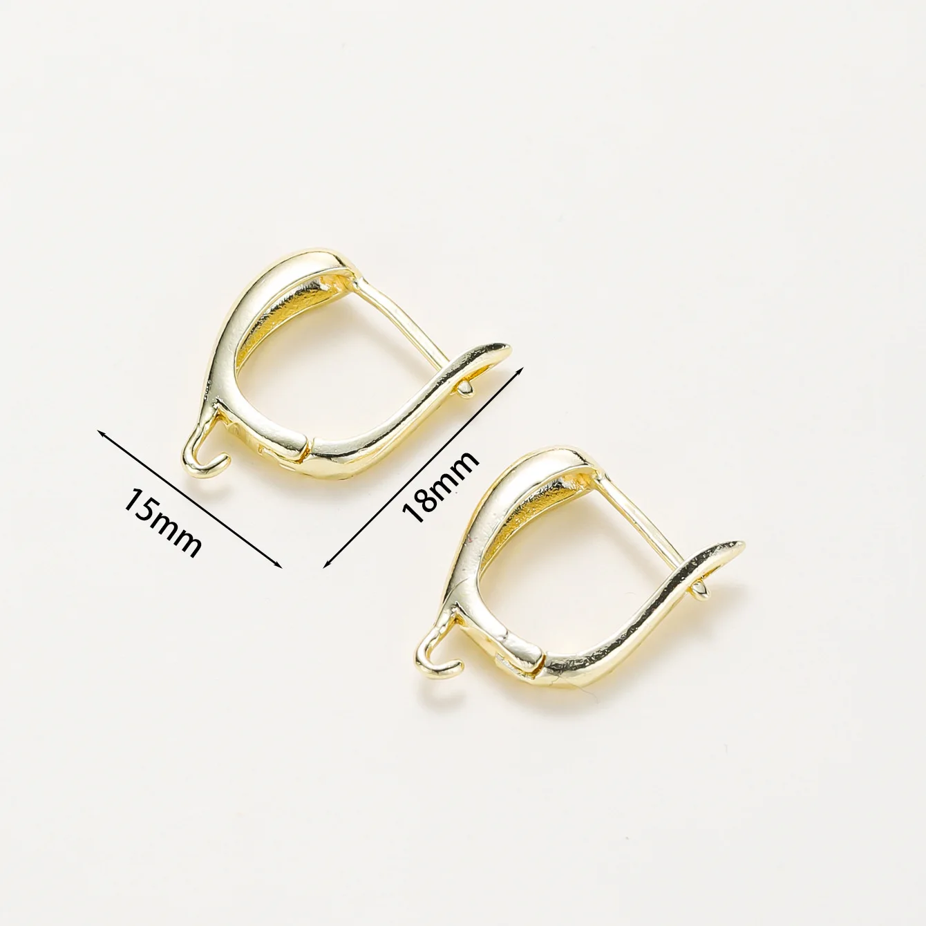 1Pcs New Electroplating Color Preserving Genuine Gold D-Shaped Ear Hook DIY Ear Accessory D-Shaped Universal Trend Earring Hook