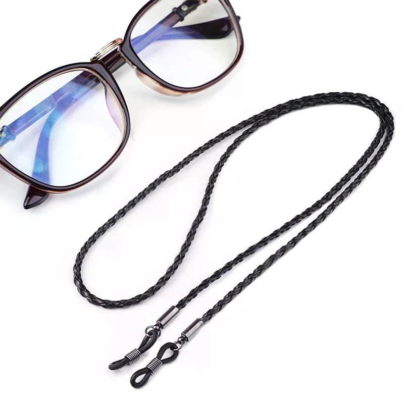 1PC Thick Twist Sunglasses Leather Rope Chain Eyewear Braided Glasses Lanyard Strap Outdoor Sports Non-slip Eyeglass Accessories