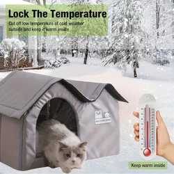 Removable Soft Cozy Weatherproof Cat House with door Safe Outdoor Shelter for Feral Cats Under 11.02LB