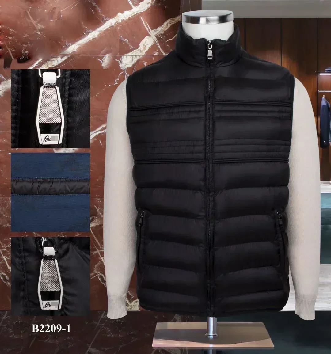 BILLIONAIRE BLKA CPTG  Vest men 2024 Autumn Winter cotton New Business comfort warm zipper big size M-4XL high quality Coat