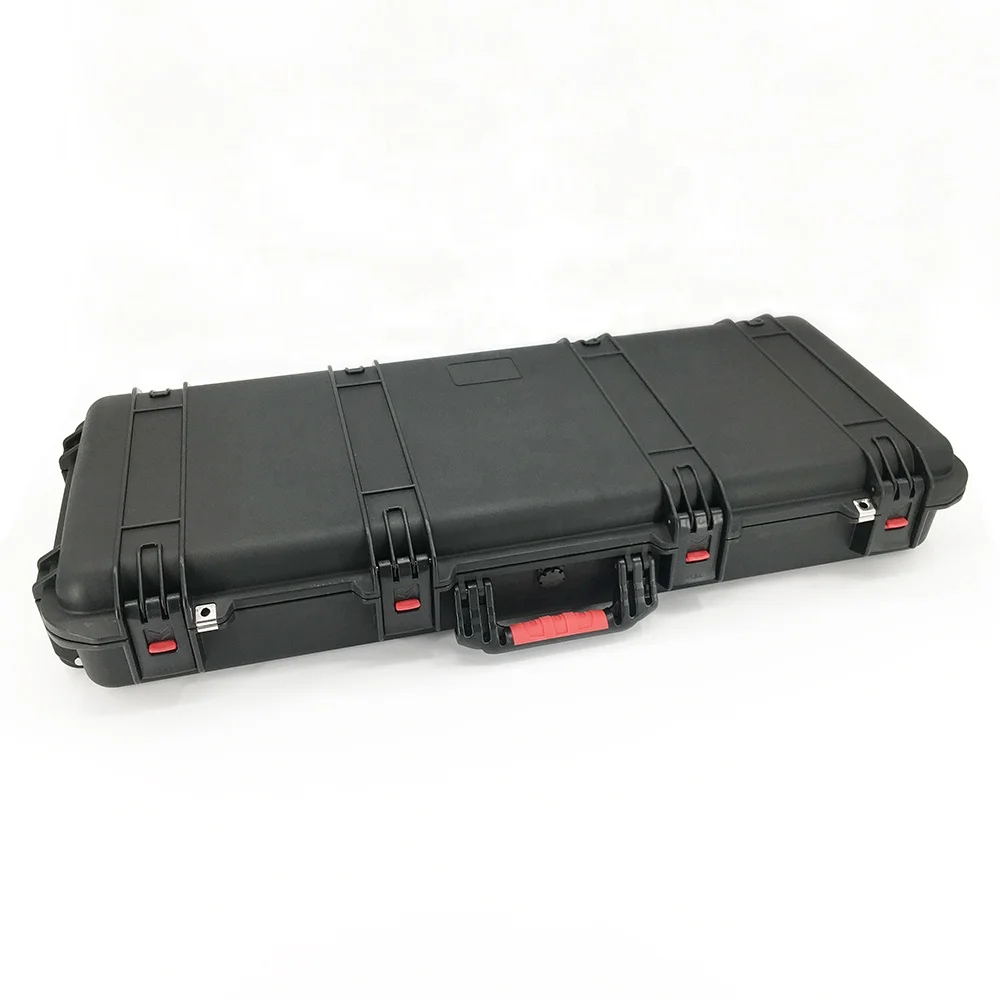 China Custom PP Material Plastic Waterproof Equipment Storage Carry Case Wheeled Hard Gun Case Long Case With Foam Insert