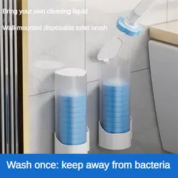 Portable Disposable Toilet Brush Wall-Mounted Cleaning Tool for Bathroom Replacement Brush Head Wc Accessories Household Brush