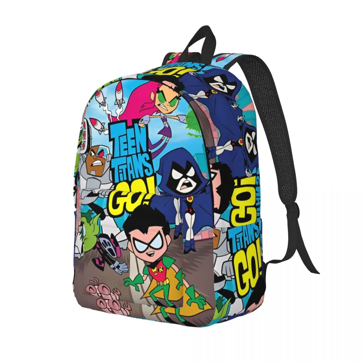 Teen Titans Go Family Backpack for Boy Girl Kids Student School Bookbag Comic Daypack Preschool Primary Bag Sports