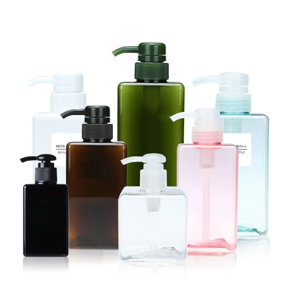 650ml Square Clear Bottle Liquid Soap Whipped Mousse Points Bottling Shampoo Lotion Shower Gel Pump Bottlesnding