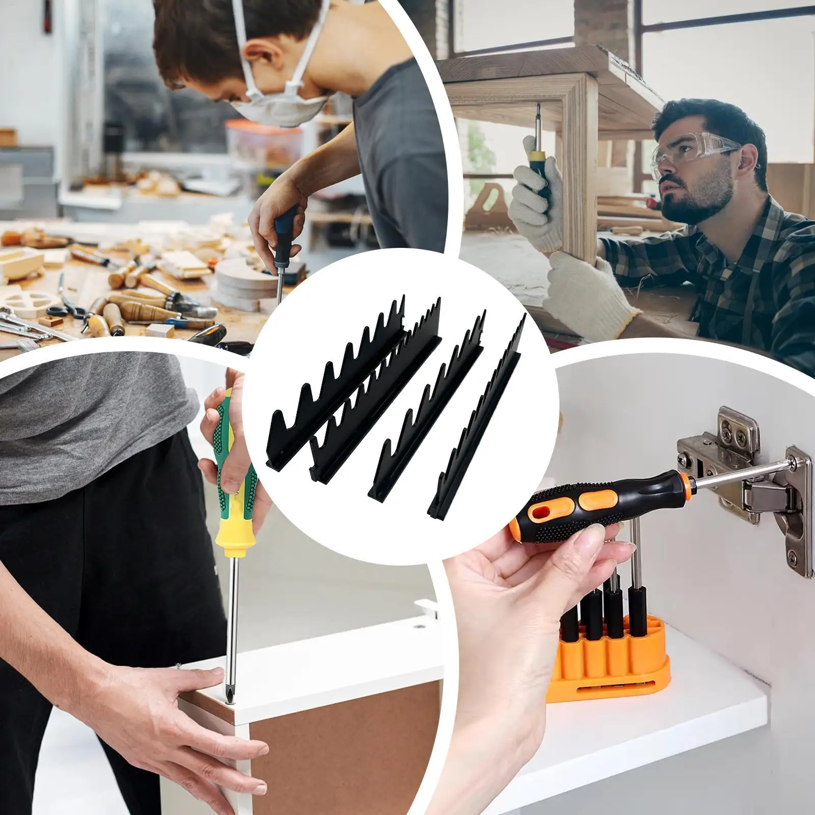 

Wrench Organizer For Tool Box Wall-Mounted Wrench Organizer Rack Heavy-Duty Storage Bracket For Cabinet Drawer Indoor Mechanics