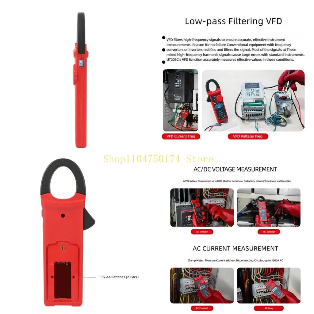 Current Digital Clamp Meter True RMS Pliers Ammeter Voltages Tester Capacitance Meter with Data Hold top sale