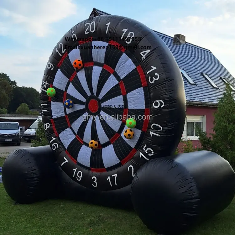 

GMY Inflatables Commercial Black Target Shooting Football Dart Board Game Event Supplies for Adults