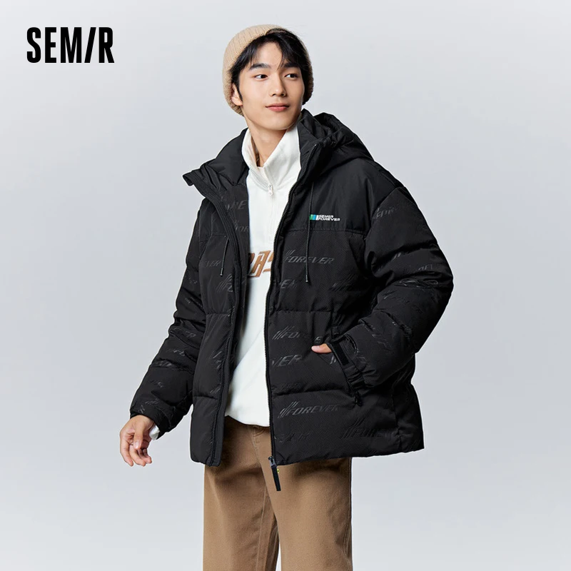 Semir Down Jacket Men 2023 Winter New Contrasted Color Stitching Outdoor Style Jacket