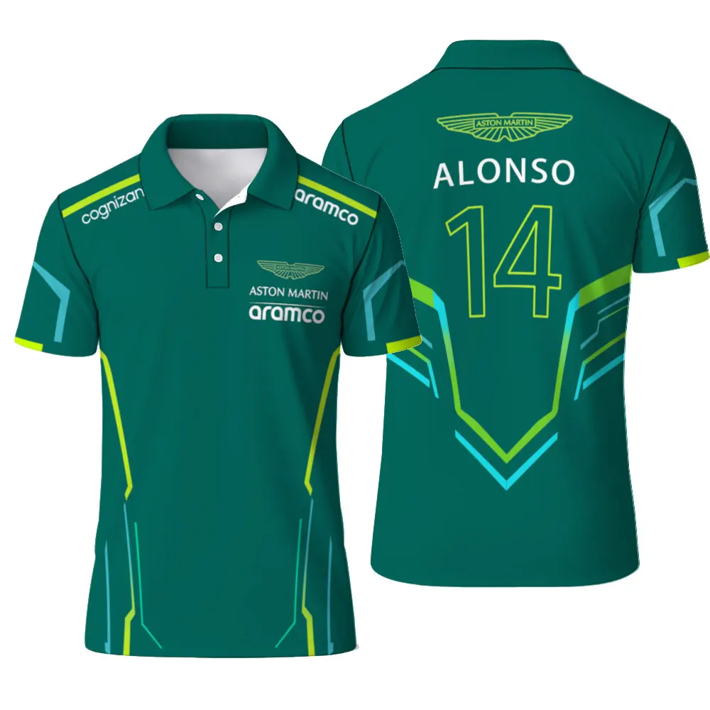 Camiseta Polo para Hombre del Equipo de Carreras Aston Martin, Camiseta Polo de Manga Corta para Hombre, Ropa de Moda 2026, Camisetas